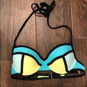 Xhilaration color block swim top